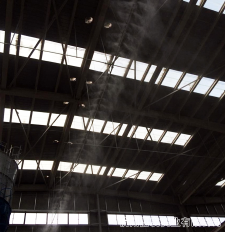 车间喷雾降尘设备安装实例图2 车间喷雾降尘设备安装实例图2